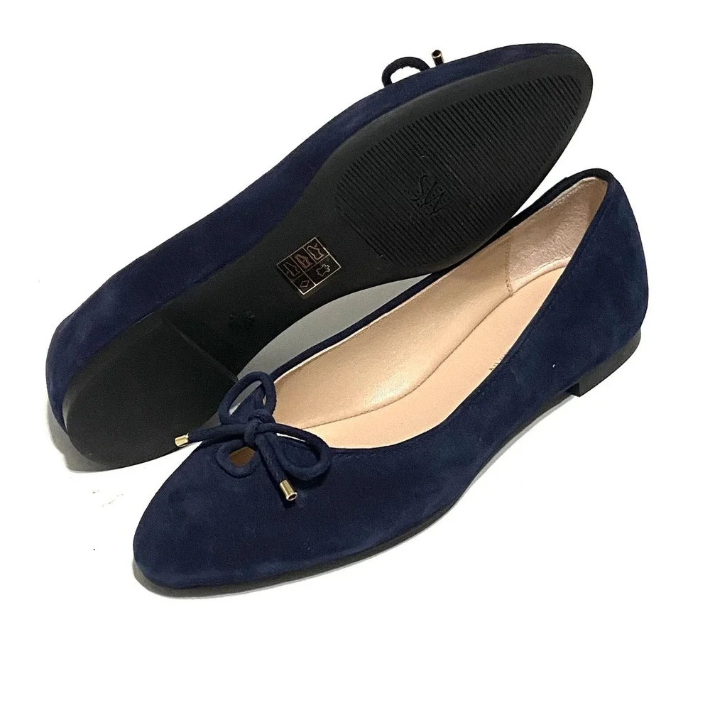 STUART WEITZMAN Womens Ballet Flats Gabby Almond Toe NEW Slip On Suede 5 M